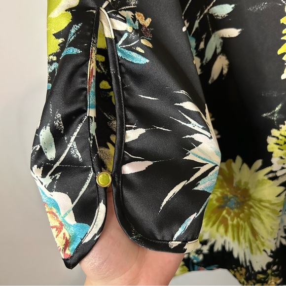 Zara Black Floral Printed Gathered Long Sleeve Mini Dress 7969/257/330 - Picture 5 of 11